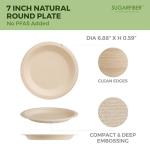 125 Eco-Friendly 7" Compostable Sugarcane Plates