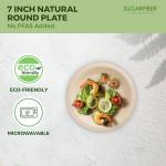 125 Eco-Friendly 7" Compostable Sugarcane Plates