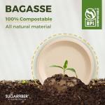 125 Eco-Friendly 7" Compostable Sugarcane Plates