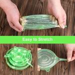 ONEGOL Silicone Stretch Lids for Food Storage in Fridge, 12 Pack Silicone Lids, Reusable Food Grade Silicone Bowl Covers for Cups, Bowls and Dish, 6 Sizes Round and Rectangle Shape