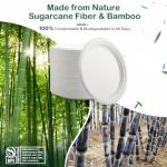 OasisSN 𝟔 𝐈𝐧𝐜𝐡, 𝟏𝟐𝟖-𝐏𝐚𝐜𝐤 Compostable Paper Plates, Heavy-Duty Biodegradable Disposable Dish Made from Bagasse, Perfeck for Snacks, Desserts, Party, Wedding and More (White)