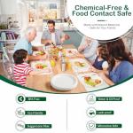 OasisSN 𝟔 𝐈𝐧𝐜𝐡, 𝟏𝟐𝟖-𝐏𝐚𝐜𝐤 Compostable Paper Plates, Heavy-Duty Biodegradable Disposable Dish Made from Bagasse, Perfeck for Snacks, Desserts, Party, Wedding and More (White)