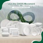 OasisSN 𝟔 𝐈𝐧𝐜𝐡, 𝟏𝟐𝟖-𝐏𝐚𝐜𝐤 Compostable Paper Plates, Heavy-Duty Biodegradable Disposable Dish Made from Bagasse, Perfeck for Snacks, Desserts, Party, Wedding and More (White)