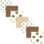 Hudson Baby Unisex Baby Cotton Flannel Receiving Blankets Bundle, Brown Bear, One Size