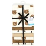 Hudson Baby Unisex Baby Cotton Flannel Receiving Blankets Bundle, Brown Bear, One Size
