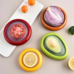 Set of 4 Reusable Fresh Pods – Anti-Oxidation Silicone Food Savers for Avocado, Onion, Tomato, Lemon & Garlic | BPA-Free Airtight Vegetable & Fruit Storage Containers for Fridge