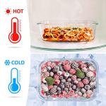 EcoPreps Glass Meal Prep Containers with Bamboo Lids (3 Pack) - 100% Plastic Free, Eco-Friendly Lunch Containers, Bamboo Lid Storage Container Set - Microwave Safe Glass Food Storage Container Set