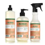 MRS. MEYER'S CLEAN DAY Kitchen Essentials Set, Includes: Hand Soap, Dish Soap, and All Purpose Cleaner, Geranium, 3 Count Pack