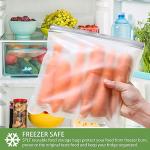 SPLF 6 Pack Reusable Gallon Freezer Bags Dishwasher Safe, BPA FREE Reusable Food Storage Bags, Extra Thick Leakproof Silicone Free 1 Gallon Bags for Marinate Meat, Cereal, Sandwich, Snack, Travel Item