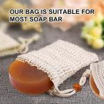Soap Bag, Natural Sisal Soap Saver Bag Pouch Mesh Net Waste Plastic-Free Exfoliating Foaming and Drying Soap Holder for Shower (4 Pack)