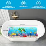 XIYUNTE Baby Bath Mat for Tub Non Slip Kids Bath Mat - 40''x16'' Extra Long Cartoon Bathtub Mat Non Slip Kids Shower Mat Eco-Friendly Toddler Bath Mats with Suction Cups, Machine Washable, Sea Turtle