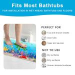 XIYUNTE Baby Bath Mat for Tub Non Slip Kids Bath Mat - 40''x16'' Extra Long Cartoon Bathtub Mat Non Slip Kids Shower Mat Eco-Friendly Toddler Bath Mats with Suction Cups, Machine Washable, Sea Turtle