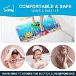 XIYUNTE Baby Bath Mat for Tub Non Slip Kids Bath Mat - 40''x16'' Extra Long Cartoon Bathtub Mat Non Slip Kids Shower Mat Eco-Friendly Toddler Bath Mats with Suction Cups, Machine Washable, Sea Turtle