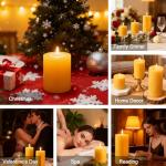 3 Pack Natural Beeswax Pillar Candles,Long Burning Unscented Pure Beeswax Candles Set,Smokeless Dripless Organic Pillar Candles Bulk for Home Decor,Prayer,Emergency,2x2in,2x3in,2x4in