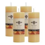 Big Dipper Wax Works 100% Pure Beeswax Pillar Candle 4 Pack, 2" x 4.75", Handmade in USA, 40 Hour Burn, Honey Aroma, Clean Soot-Free, Eco-Friendly Cotton Wick, Gift Set for Home Décor & Meditation