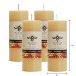 Big Dipper Wax Works 100% Pure Beeswax Pillar Candle 4 Pack, 2" x 4.75", Handmade in USA, 40 Hour Burn, Honey Aroma, Clean Soot-Free, Eco-Friendly Cotton Wick, Gift Set for Home Décor & Meditation