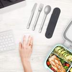 Bentgo Stainless Travel Utensil Set - Reusable 3-Piece Silverware Set with Carrying Case, High-Grade Premium Steel, BPA-Free Case, Eco-Friendly - Ideal for Travel, Camping, and Office Use (Carbon)