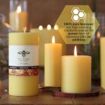Big Dipper Wax Works 100% Pure Beeswax Pillar Candle 4 Pack, 2" x 4.75", Handmade in USA, 40 Hour Burn, Honey Aroma, Clean Soot-Free, Eco-Friendly Cotton Wick, Gift Set for Home Décor & Meditation