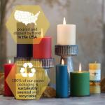 Big Dipper Wax Works 100% Pure Beeswax Pillar Candle 4 Pack, 2" x 4.75", Handmade in USA, 40 Hour Burn, Honey Aroma, Clean Soot-Free, Eco-Friendly Cotton Wick, Gift Set for Home Décor & Meditation