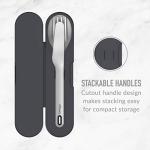 Bentgo Stainless Travel Utensil Set - Reusable 3-Piece Silverware Set with Carrying Case, High-Grade Premium Steel, BPA-Free Case, Eco-Friendly - Ideal for Travel, Camping, and Office Use (Carbon)