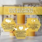Big Dipper Wax Works 100% Pure Beeswax Pillar Candle 4 Pack, 2" x 4.75", Handmade in USA, 40 Hour Burn, Honey Aroma, Clean Soot-Free, Eco-Friendly Cotton Wick, Gift Set for Home Décor & Meditation