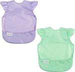 Tiny Twinkle Mess Proof Baby Bibs | 2 Pack Waterproof Toddler Bib for Eating | Baby Apron for Feeding, Machine Washable, Perfect Shower Gift (Sweet Treat, 6–24M)