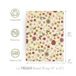 Bee's Wrap Vegan Beeswax Wraps for Food - Bread Wrap - Made in USA Reusable Bread Storage Bags - Organic & Eco-Friendly Alternative to Aluminum Foil, Sourdough Bags & Plastic Wrap, Vegan Meadow Magic