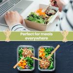 EcoRhine - Disposable Bamboo Cutlery Set - 350 PCS Bamboo Utensil Set with 120 Compostable Forks, 120 Spoons, and 110 Knives - Disposable Cutlery Set for Outdoor, Party, Camping & More