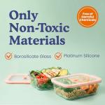 Non-Toxic 35 Oz (4.4 Cup) Glass Storage Containers with Lids – Plastic Free Meal Prep Containers for Lunch, Airtight Food Storage, Microwave and Freezer Safe, 4 Pack - Ziruma