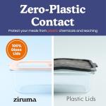 Non-Toxic 35 Oz (4.4 Cup) Glass Storage Containers with Lids – Plastic Free Meal Prep Containers for Lunch, Airtight Food Storage, Microwave and Freezer Safe, 4 Pack - Ziruma