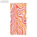 LIGHTINHOME Small Stall Modern Abstract Shower Curtain 36Wx72H Inches Pink Orange Groovy Aesthetic Cute 70s Retro Swirl Narrow Bathroom Curtain Fabric Waterproof Polyester Home Decor Set with Hooks