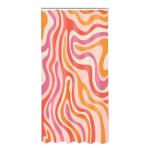 LIGHTINHOME Small Stall Modern Abstract Shower Curtain 36Wx72H Inches Pink Orange Groovy Aesthetic Cute 70s Retro Swirl Narrow Bathroom Curtain Fabric Waterproof Polyester Home Decor Set with Hooks