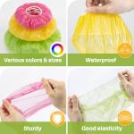 MAQIHAN 60Pcs Bowl Covers Reusable - Plastic Bowl Cover Elastic Fresh Keeping Bags Wrap Reusable Plastic Stretch Elastic Food Storage Covers Sourdough Baking Bread Proofing Rising（3 Sizes）