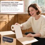 Home Nurse 100% Unbleached Bamboo Toilet Paper, 4-ply 24 Rolls, Organic Natural Plant Toilet Paper Non Toxic, PFA Free, No Chemical, Tree free, FSC Certified, Unscented