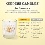Vanilla Delight Scented Candle Jar by Keepers Candles - 40 Hour Burn, 7oz Soy Wax, 10oz Reusable Glass - Floral Collection - Gift Box - Decorative Design - Aromatherapy