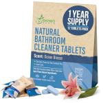 12 Pack Natural Bathroom Cleaner - Bath Shower Bathtub Tub Toilet Tile Cleaning Tablets Refill - Eco-Friendly Product & Cleaning Supplies - 1 Tablet = 17oz Spray (204oz Total) - Ocean Breeze