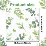 50PCS Eucalyptus Paper Napkins Sage Green Birthday Party Decoration Greenery Disposable Dessert Napkins Eucalyptus Leaf Theme for Spring Summer Wedding Bridal Shower Dinners Supplies