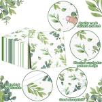 50PCS Eucalyptus Paper Napkins Sage Green Birthday Party Decoration Greenery Disposable Dessert Napkins Eucalyptus Leaf Theme for Spring Summer Wedding Bridal Shower Dinners Supplies