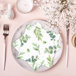 50PCS Eucalyptus Paper Napkins Sage Green Birthday Party Decoration Greenery Disposable Dessert Napkins Eucalyptus Leaf Theme for Spring Summer Wedding Bridal Shower Dinners Supplies