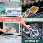 Ello Duraglass 3.4 Cup Meal Prep Sets 10Pc, 5 Pack Set- Glass Food Storage Container with Silicone Sleeve and Airtight BPA-Free Plastic Lids, Dishwasher, Microwave, and Freezer Safe, Melon