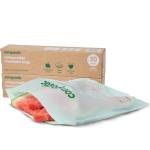 Compostic Home Compostable Resealable Gallon Bags (10.5"x10.5"), Microwave & Freezer Safe, Organic Food Storage Container, 60 Count