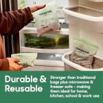 Compostic Home Compostable Resealable Gallon Bags (10.5"x10.5"), Microwave & Freezer Safe, Organic Food Storage Container, 60 Count