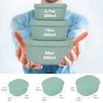 Anatole Silicone Food Storage Containers Set of 3 Lunch Box Bento with Lids BPA Free Dishwasher Microwave Oven Freezer Safe (6.7oz, 10oz, 20oz)