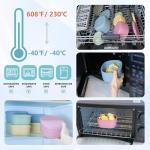 Anatole Silicone Food Storage Containers Set of 3 Lunch Box Bento with Lids BPA Free Dishwasher Microwave Oven Freezer Safe (6.7oz, 10oz, 20oz)