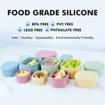 Anatole Silicone Food Storage Containers Set of 3 Lunch Box Bento with Lids BPA Free Dishwasher Microwave Oven Freezer Safe (6.7oz, 10oz, 20oz)
