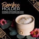 Viori Natural Bamboo Bar Holder - Shampoo, Conditioner & Soap Holder, Eco-Friendly Hair Care