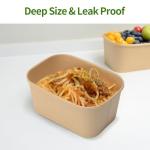 AICHEF 50 Pack 35 oz Paper Food Containers with Lids, Microwavable and Freezer Use Paper Meal Prep Containers Disposable Food Prep and Take Out Food Containers, 50 Bowls 50 Lids