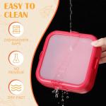 Nuogo 4 Pcs Silicone Fruit Storage Box Anti-oxidation Avocado Saver Storage Tomato Pod Vegetable Saver Reusable for Fridge Garlic Lemons Potatoes(Red, White,Orange,5.5 x 5.5 x 1.8 Inches)