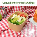 AICHEF 50 Pack 35 oz Paper Food Containers with Lids, Microwavable and Freezer Use Paper Meal Prep Containers Disposable Food Prep and Take Out Food Containers, 50 Bowls 50 Lids