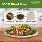 [100 COUNT]Harvest Pack PFAS FREE 9-inch Round Disposable Compostable Paper Plates, Heavy-Duty Natural Bagasse Biodegradable Dinner Plate, Large plate, From Eco-Friendly Sugarcane Plant Fibers